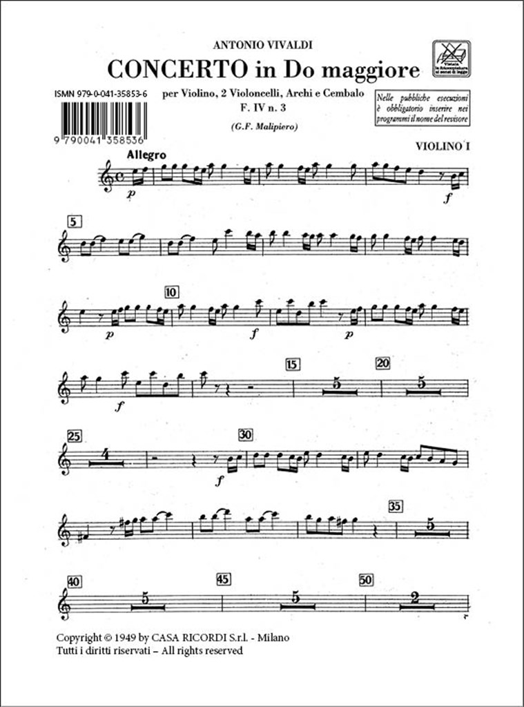 Concerti Per Vl. E Vc. Solisti, Archi E B.C.: